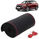 KINGSWAY PU Leatherite Car Steering Cover Sewable