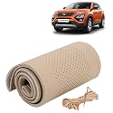 KINGSWAY PU Leatherite Car Steering Cover Sewable