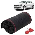 KINGSWAY PU Leatherite Car Steering Cover Sewable