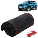 KINGSWAY PU Leatherite Car Steering Cover Sewable