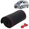 KINGSWAY PU Leatherite Car Steering Cover Sewable