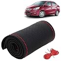 KINGSWAY PU Leatherite Car Steering Cover Sewable