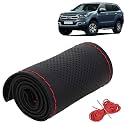 KINGSWAY PU Leatherite Car Steering Cover Sewable