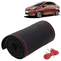 KINGSWAY PU Leatherite Car Steering Cover Sewable