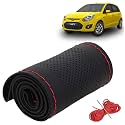 KINGSWAY PU Leatherite Car Steering Cover Sewable