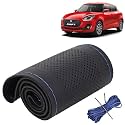 KINGSWAY PU Leatherite Car Steering Cover Sewable