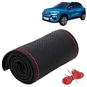 KINGSWAY PU Leatherite Car Steering Cover Sewable