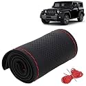 KINGSWAY PU Leatherite Car Steering Cover Sewable