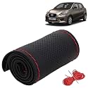 KINGSWAY PU Leatherite Car Steering Cover Sewable