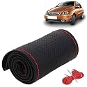 KINGSWAY PU Leatherite Car Steering Cover Sewable
