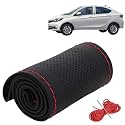 KINGSWAY PU Leatherite Car Steering Cover Sewable