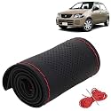 KINGSWAY PU Leatherite Car Steering Cover Sewable