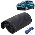 KINGSWAY PU Leatherite Car Steering Cover Sewable