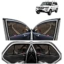 Kingsway Car Magnetic Sun Shades Curtains with Rear Windshield for Mahindra Scorpio (Black, Set of 7)