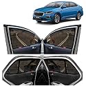 Kingsway® Slavia Car Sun Shade Half Cut Magnetic Curtains for 2022 Onwards Model, Compatible with Skoda Slavia Side Window Sunshade, Only Half Cut in Front Window with Rear Windshield, Black, 5pcs