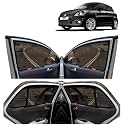 Kingsway car Magnetic Sun Shades/Curtains for Maruti Suzuki Swift (2011-2017) with Rear windsheild (Half, Black Color, Cotton, Set of 5)