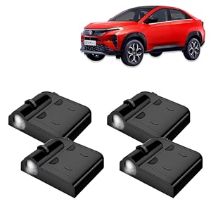 kingsway tata shadow light compatible with zest year 2014 to 2019 ir led projector ghost lamp ambient light car accessories 3d logo of car brand projected on the ground pack of 4 pcs