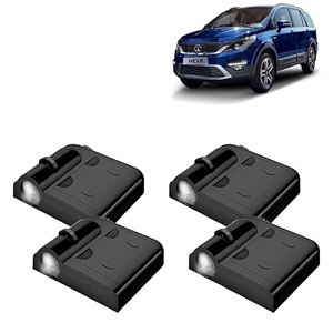 kingsway tata shadow light compatible with zest year 2014 to 2019 ir led projector ghost lamp ambient light car accessories 3d logo of car brand projected on the ground pack of 4 pcs