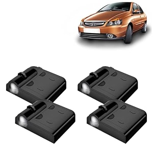 kingsway tata shadow light compatible with zest year 2014 to 2019 ir led projector ghost lamp ambient light car accessories 3d logo of car brand projected on the ground pack of 4 pcs
