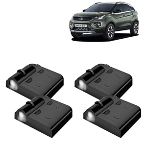 kingsway tata shadow light compatible with zest year 2014 to 2019 ir led projector ghost lamp ambient light car accessories 3d logo of car brand projected on the ground pack of 4 pcs