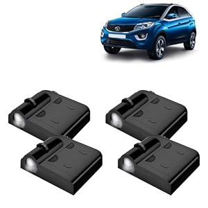 kingsway tata shadow light compatible with zest year 2014 to 2019 ir led projector ghost lamp ambient light car accessories 3d logo of car brand projected on the ground pack of 4 pcs