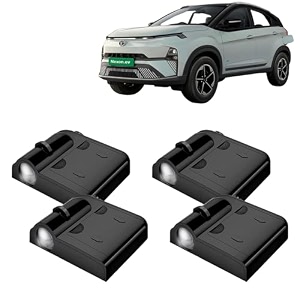 kingsway tata shadow light compatible with zest year 2014 to 2019 ir led projector ghost lamp ambient light car accessories 3d logo of car brand projected on the ground pack of 4 pcs