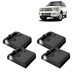 kingsway tata shadow light compatible with zest year 2014 to 2019 ir led projector ghost lamp ambient light car accessories 3d logo of car brand projected on the ground pack of 4 pcs