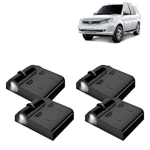 kingsway tata shadow light compatible with zest year 2014 to 2019 ir led projector ghost lamp ambient light car accessories 3d logo of car brand projected on the ground pack of 4 pcs