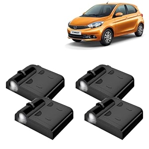 kingsway tata shadow light compatible with zest year 2014 to 2019 ir led projector ghost lamp ambient light car accessories 3d logo of car brand projected on the ground pack of 4 pcs