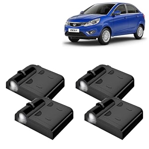 kingsway tata shadow light compatible with zest year 2014 to 2019 ir led projector ghost lamp ambient light car accessories 3d logo of car brand projected on the ground pack of 4 pcs