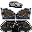 KINGSWAY® Urban Cruiser Hyryder Car Sun Shade Half Cut Magnetic Curtains for 2022 Onwards, Compatible with Toyota Urban Cruiser Hyryder, Only Half Cut in Front Window with Rear Windshield, Black, 5pcs