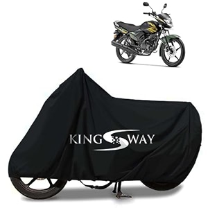kingsway 100 waterproof tested bike body cover compatible with yamaha saluto for all two wheeler bike scooter scooty with carry bag - rubber coated inside for uv and scratch protection - black