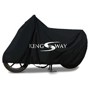 kingsway 100 waterproof bike body cover compatible with bajaj pulsar n160 for all two wheeler bike scooter scooty with carry bag - rubber coated inside for uv and scratch protection - black