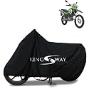 KINGSWAY® 100% Waterproof (Tested) Bike Body Cover Compatible with Hero Impulse, for All Two Wheeler Bike Scooter Scooty with Carry Bag - Rubber Coated Inside for UV and Scratch Protection - Black