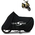 KINGSWAY® 100% Waterproof (Tested) Bike Body Cover Compatible with Okinawa iPraise+, for All Two Wheeler Bike Scooter Scooty with Carry Bag - Rubber Coated Inside for UV and Scratch Protection - Black