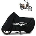 KINGSWAY® 100% Waterproof Bike Body Cover Compatible with TVS XL100 Heavy Duty, for All Two Wheeler Bike Scooter Scooty with Carry Bag - Rubber Coated Inside for UV and Scratch Protection - Black
