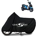 KINGSWAY® 100% Waterproof (Tested) Bike Body Cover Compatible with TVS NTORQ 125, for All Two Wheeler Bike Scooter Scooty with Carry Bag - Rubber Coated Inside for UV and Scratch Protection - Black