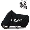 KINGSWAY® 100% Waterproof (Tested) Bike Body Cover Compatible with Hero Xtreme 200S, for All Two Wheeler Bike Scooter Scooty with Carry Bag - Rubber Coated Inside for UV and Scratch Protection - Black