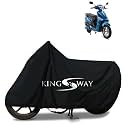 KINGSWAY® 100% Waterproof Bike Body Cover Compatible with Hero Electric Optima, for All Two Wheeler Bike Scooter Scooty with Carry Bag - Rubber Coated Inside for UV and Scratch Protection - Black