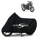 KINGSWAY® 100% Waterproof (Tested) Bike Body Cover Compatible with Hero Kar-IZ-ma, for All Two Wheeler Bike Scooter Scooty with Carry Bag - Rubber Coated Inside for UV and Scratch Protection - Black