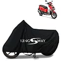 KINGSWAY® 100% Waterproof (Tested) Bike Body Cover Compatible with Hero Xoom 110, for All Two Wheeler Bike Scooter Scooty with Carry Bag - Rubber Coated Inside for UV and Scratch Protection - Black