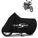 KINGSWAY® 100% Waterproof (Tested) Bike Body Cover Compatible with Honda Unicorn, for All Two Wheeler Bike Scooter Scooty with Carry Bag - Rubber Coated Inside for UV and Scratch Protection - Black