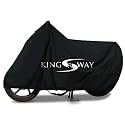 KINGSWAY® 100% Waterproof Bike Body Cover Compatible with Bajaj Pulsar N160, for All Two Wheeler Bike Scooter Scooty with Carry Bag - Rubber Coated Inside for UV and Scratch Protection - Black
