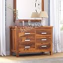 KINGWOOD FURNITURE Potsdam Chest of Six Drawer | Storage Cabinet in Sheesham Wood (Standard, Honey)