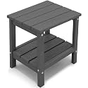 KINGYES Double Side Table, Adirondack End Table- Gray