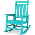 KINGYES Oversized Outdoor Rocking Chair, HDPE Patio Rockers, Aruba