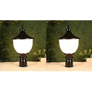 kinis black and milky samrat shape pole lampgate lightoutdoor lampoutdoor lightpillar light for outdoor home pack of 1 with bulb