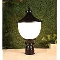 kinis Black and Milky Samrat Shape Pole Lamp/Gate Light/Outdoor Lamp/Outdoor Light/Pillar Light for Outdoor Home (Pack of 1, Without Bulb)
