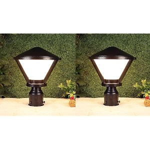 kinis black treepad modern shape pole lampgate lightoutdoor lampoutdoor lightpillar light for outdoor home pack of 2 with bulb