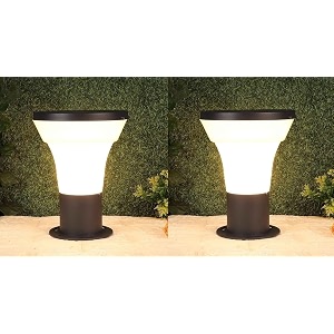 kinis grey and milky simba shape pole lampgate lightoutdoor lampoutdoor lightpillar light for outdoor home pack of 2 with bulb